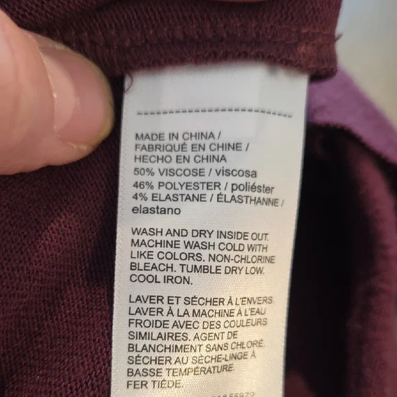 NWT Rafaella 3X Maroon Ruffle Sleeve Sweater - Picture 5 of 5